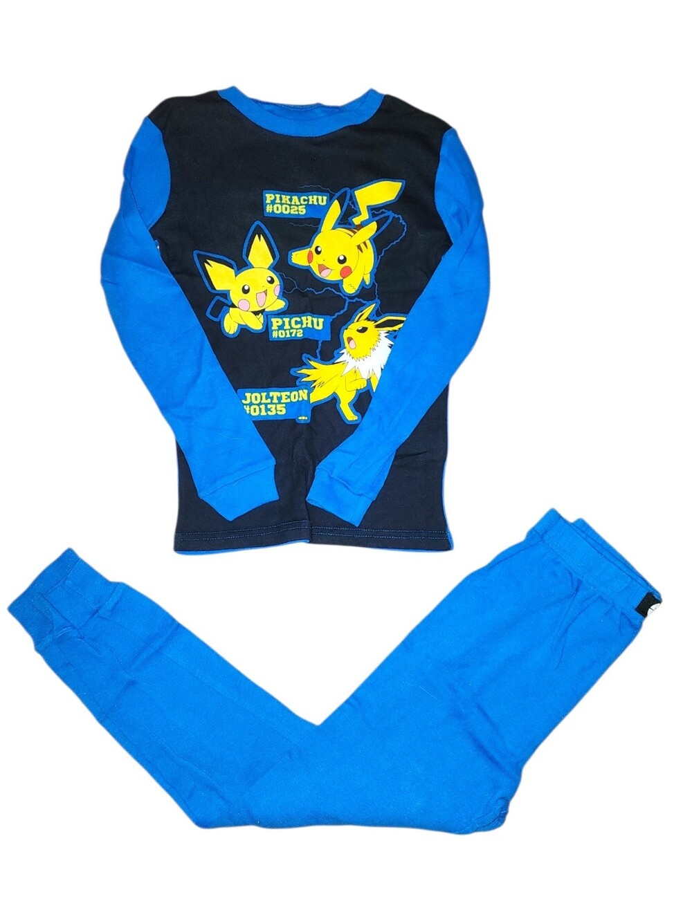 Blue & Black Pokemon Pikachu Kids Pajama Set